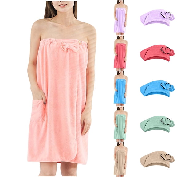 AINIYS Ladies Bathrobe Absorbent Fast Drying Long Sleeve Sleepwear with Pockets and Belt for Home Relaxation Green Free Size