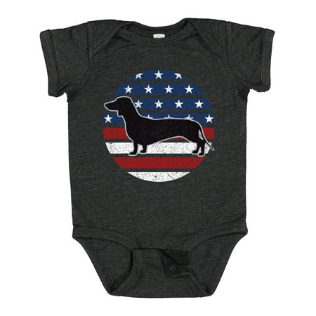 

Inktastic Dachshund Dog USA Flag Gift Baby Boy or Baby Girl Bodysuit