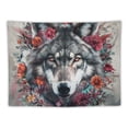 thumbnail image 5 of Orinice Wolf Flowers Fantasy Art Tapestry Wall Hanging Unique Style Graphic Tapestries Home Wall Decor for Living Room Bedroom Apartment Farmhouse Dorm Bedroom Living Room Dorm 40x30inch, 5 of 6