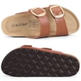 thumbnail image 4 of Comwarm Women's Cork Footbed Slide Sandals, Comfortable Arch Support Summer Slip On Sandals with Adjustable Buckle, Chestnut Brown, 4 of 7
