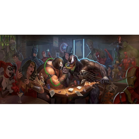 Batman - Bane vs Venom - CANVAS OR PRINT WALL ART