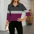 thumbnail image 4 of Womens Collared Shirts Long Sleeve V Neck Button Down Casual Athletic Tops Golf Sport Tee, 4 of 5