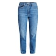 thumbnail image 5 of Time and Tru Women's High Rise Relaxed Straight Leg Jeans, 30" Inseam, Sizes 0-22, 5 of 5