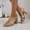 Gold, variant on Women's Chunky High Heels Sandals Braided Crisscross Ankle Strappy Open Toe Summer Dress Shoes Silver 9.5(43)