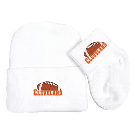 Future Tailgater Newborn Baby Knit Cap and Socks Set for Cleveland Fans