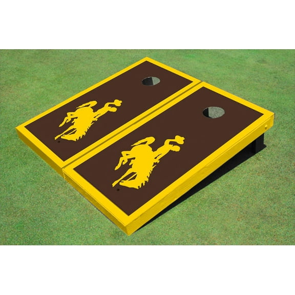 University Of Wyoming Cowboys Brown Matching Border Cornhole Boards