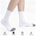 thumbnail image 4 of Lanola Mens 100% Cotton Cushioned Crew Socks, Athletic Performance Moisture Wicking Work socks，5-Pack（White）, 4 of 7