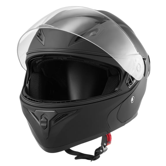 GETHFS Modular Motorcycle Helmet for Adults, DOT Approved Full Face Helmet with Clear Visor, Removable Washable Liner, Ventilated Black Helmet Size L