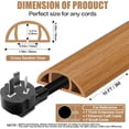 thumbnail image 2 of Floor Cord Cover Self Adhesive Cord Hider,10FT Cable Management, Extension Strip Protector for Wires, Prevent Cable Trips for Offices, Gyms, Exhibitions Cavity:0.39"(W) x 0.27"(H) Brown Wood, 2 of 9