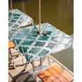 thumbnail image 2 of Hokiten Outdoor Tablecloths with Umbrella Hole & Zipper, Turquoise Morocco 60x60 Inch Square Tablecloths, Grey Ombre Retro Mottled Painting Art Waterproof Table Cloth, Patio/Pool/Picnic Table Covers, 2 of 7