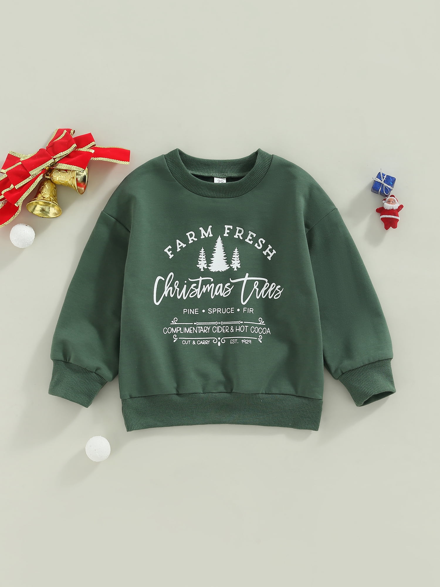 wybzd Baby Girl Boy Christmas Outfit Christmas Tree Sweatshirt Top