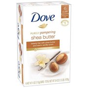 Dove Purely Pampering Beauty Bar For Softer Skin Shea Butter 4oz 6 Bars