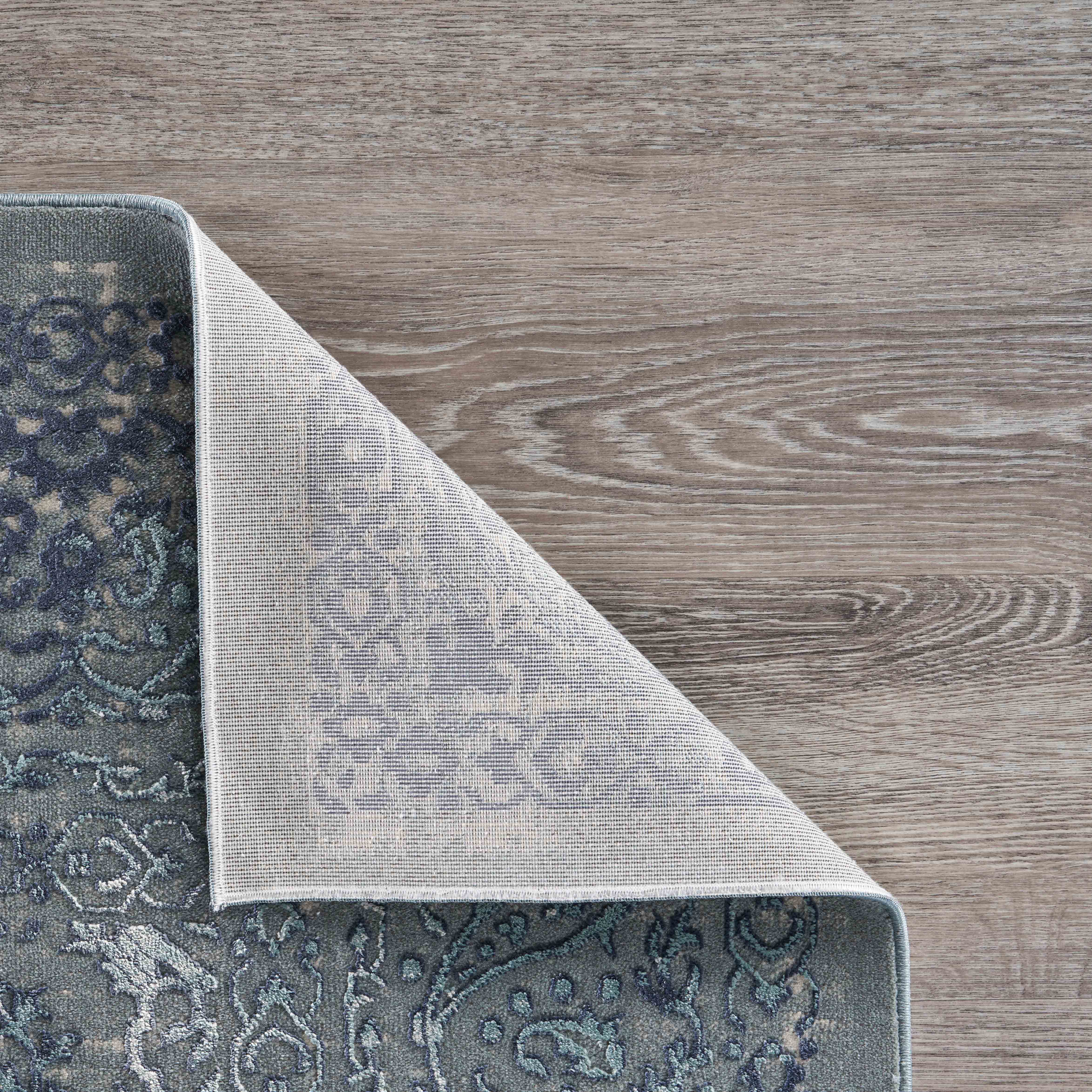 Lr Home Neutral Distressed Accent Rug, Blue / Gray, 1'10" x 3'