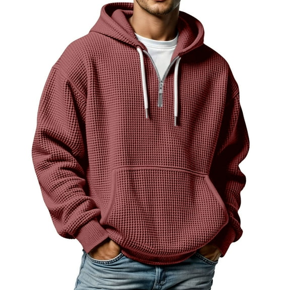 Hoodies for Men Comfrt Hoodie Texture Zip Up Hooded Sweatshirt Full Zip Pullover With Front Pockets for Casual Wear and Outdoor Activities Comfortable Lightweight Athletic Jacket