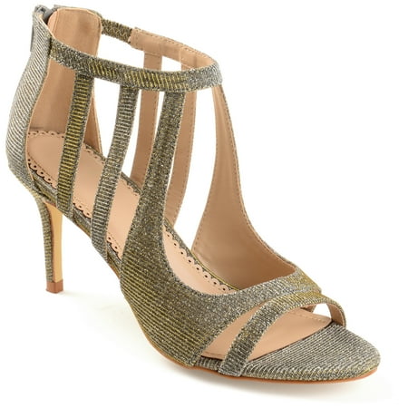 Women's Glitter Open-toe Cut-out Caged Heels
