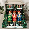 thumbnail image 2 of Feelyou Kawaii Nutcracker Queen Sheet Sets, Christmas Festival Flat Sheet, Cartoon Royal Guarder Queen Fitted Sheet, Super Cozy Room Decor,4-Piece, 2 of 7