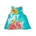 thumbnail image 6 of Flowers by Zoe - Girls' Sleeveless Cropped Top - 5 Styles 35710-4 (white ruffle turquoise floral), 6 of 6