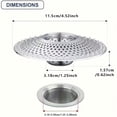 thumbnail image 3 of Umbrella Sink Strainer Basket 4.5in Outer Diameter Stainless Steel Fine Mesh Drain Filter Catcher for Kitchen Washing Basin Sewer Tub, 3 of 7