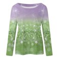 thumbnail image 4 of T-shirts à Manches Longues Col Rond pour Femmes Hauts Tunique Imprimée Florale Tendance Hauts Décontractés Amples Confortables Chandails en Molleton Blouses, 4 of 5