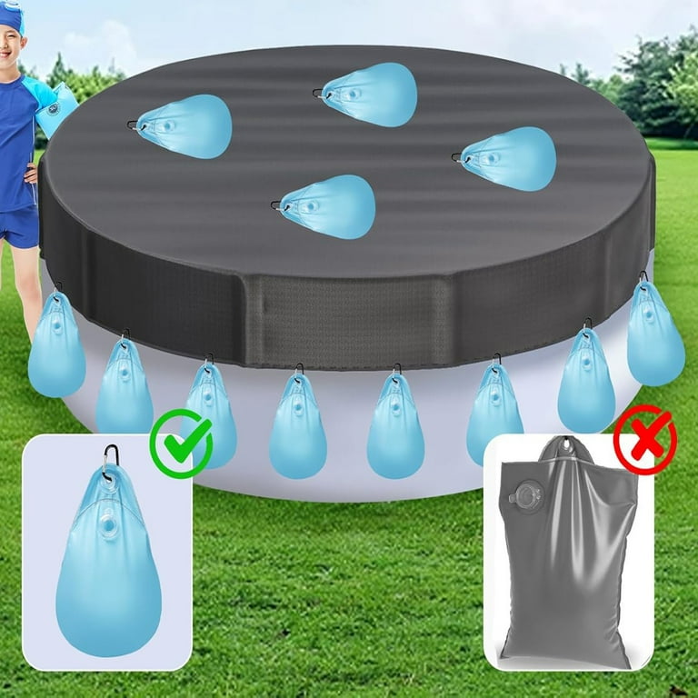 pool Cover Hanging Water Bag, Pool Cover Weights with Hook,Heavy