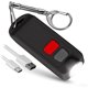 thumbnail image 1 of Llavero de alarma personal de autodefensa para mujeres - USB recargable impermeable 130 dB botón de seguridad de pánico Silbato de sirena con luz led - (negro), 1 of 9