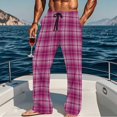 thumbnail image 3 of LONKITO Mens Pajama Pants with Pockets Lounge Lightweight Comfortable Pj Pants Bottoms Drawstring Sleepwear Plaid Pant, 3 of 6