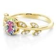 thumbnail image 5 of Gem Stone King 18K Yellow Gold Plated Silver Mercury Mist Mystic Topaz Greek Olive Vine Branch Engagement Ring (1.21 Ct Oval 7X5MM, Gemstone Birthstone, Available in Size 5, 6, 7, 8, 9), 5 of 7