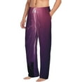 thumbnail image 2 of Balery Men'S Thunderstorm Violet Purple Pants,Sleepwear Pants,Pajama Pants,Pj Bottoms Drawstring And Pockets-X-Large, 2 of 9