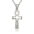 thumbnail image 2 of Smooth Ankh .925 Sterling Silver Pendant Necklace, 2 of 2