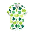 thumbnail image 3 of Camisas casuales Camisa de playa con trébol verde de la suerte Blusas hawaianas de moda para hombres Ropa personalizada de talla grande Camisetas de manga corta para hombre, 3 of 5