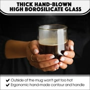 Brod & Taylor Double-Walled Borosilicate Glass 10 oz Mugs, Set of 2