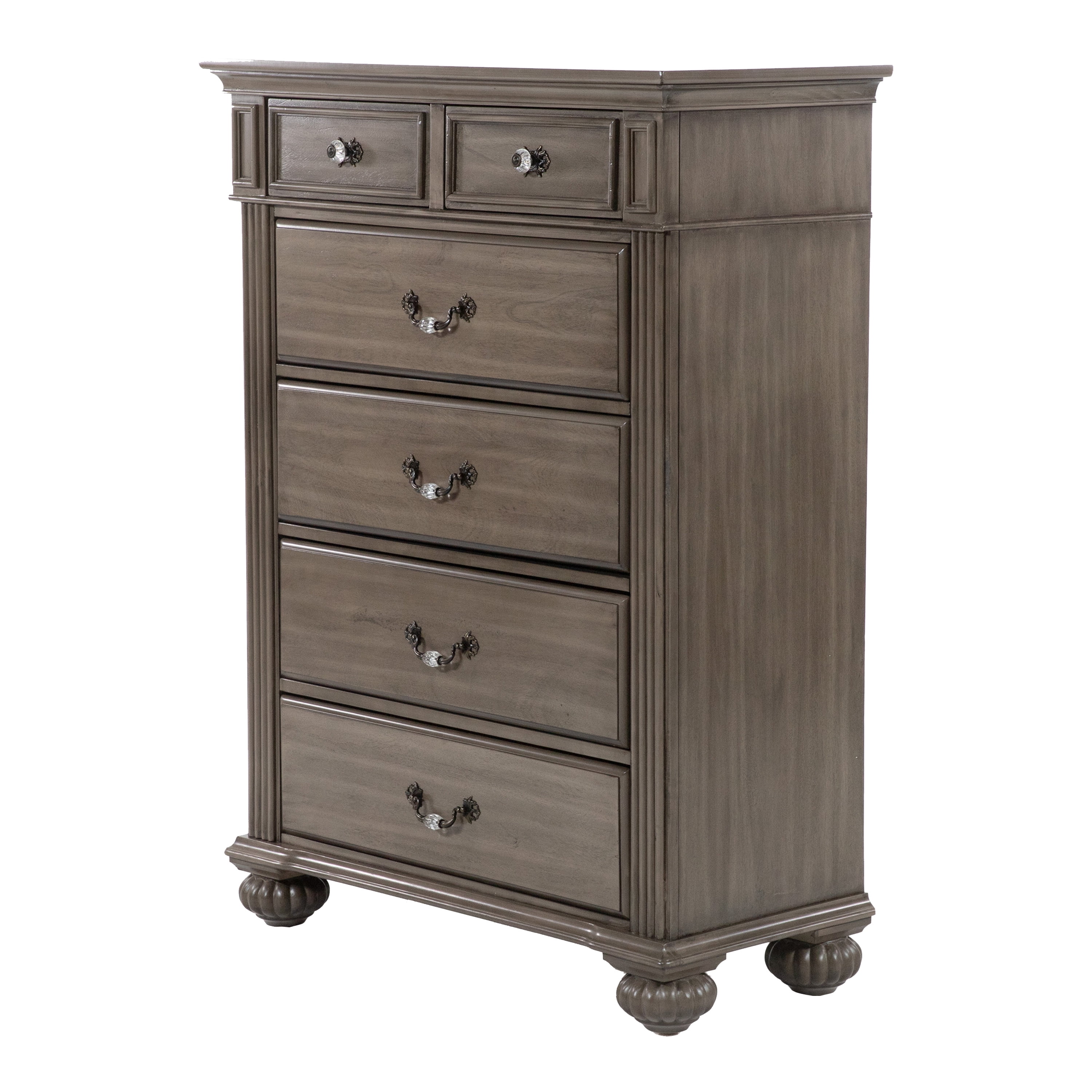 Furniture of America EL Paso Adult Traditional 6-Drawer Vertical Dresser, Gray