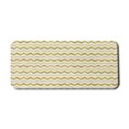 thumbnail image 1 of Geometric Computer Mouse Pad, Horizontally Echeloned Design Unbalanced Chevron Style Zigzag Pattern, Rectangle Non-Slip Rubber Mousepad X-Large, 35" x 15", Pale Coffee and White, by Ambesonne, 1 of 2
