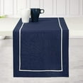 thumbnail image 2 of Linen Table Runner - 14 x 54 Inch Navy Blue and White, 54 inches Long, 100% Pure Linen Reversible Table Runners, Machine Washable, Perfect for for July 4th Spring Mother's Day, 2 of 5