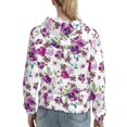 thumbnail image 2 of Hoodies for Women - Violets Flowers Purple Comfrt Colour Drawstring Women'S Fashion Hoodies & Sweatshirts, Fall Outfits Clothes for Women 2024 Pullover with Kangaroo Pocket, 2 of 7