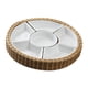 thumbnail image 2 of Bandeja para servir dividida Plato para servir refrigerios Platos para papas fritas y salsas 6 Porcelana Color de la madera, 2 of 9