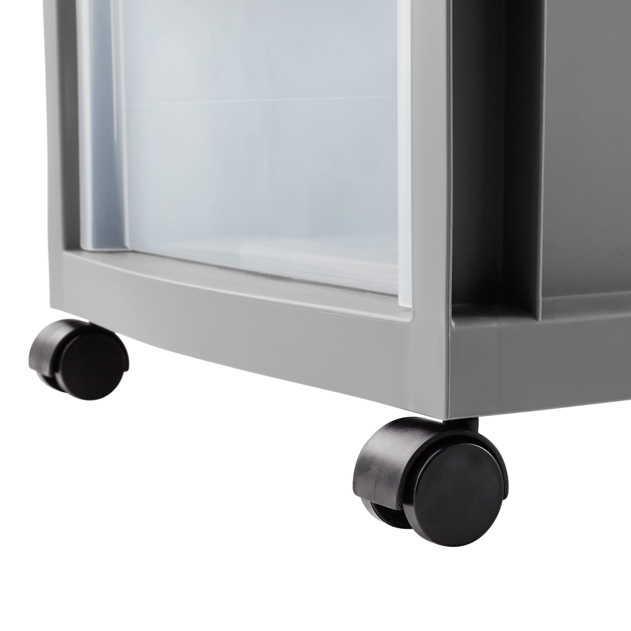 Mainstays Medium 3-Drawer Cart with Wheels, Grey Flannel