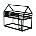 thumbnail image 6 of Miniyam Wood Twin over Twin Bunk Bed, House-Shaped Design for Kids and Teens, Black, 6 of 8
