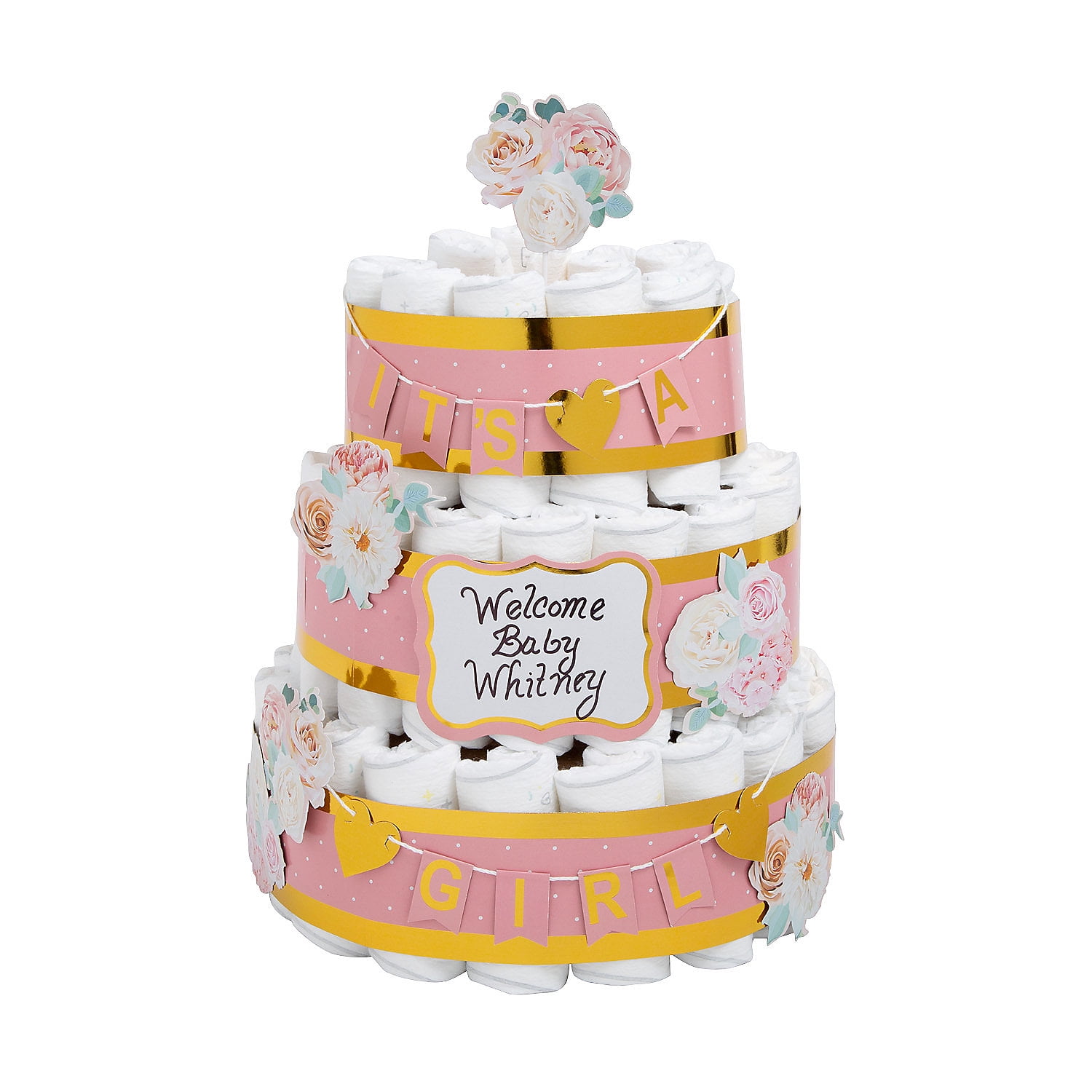 It\'s a Girl Diaper Cake Decorating Kit – 12 Pieces - Walmart.com