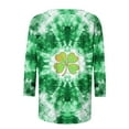 thumbnail image 4 of Ohufall St Patricks Day Shirt for Women 3/4 Sleeve Plus Size Crew Neck Shamrocks Print Tunic Loose T-Shirts Casual Comfort Fashion Pullover Graphic Tees, Green S-5XL, 4 of 4