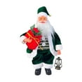 thumbnail image 3 of Adorno navideño de mesa coleccionable de Papá Noel de 33 cm (13 pulgadas). Muñeco de Papá Noel. Verde, 3 of 9
