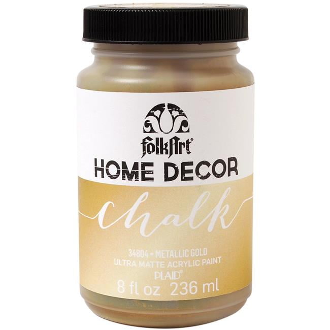 FolkArt 34804 Home Décor Chalk Acrylic Paint, Matte Finish, Metallic Gold, 8 fl oz
