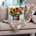 thumbnail image 5 of Funda de cojín de girasol | Funda de cojín de lino de 45 x 45 cm | Tejido suave y transpirable | Funda de cojín decorativa de doble cara con el Día de la Independencia | Decoración para sofá o sofá, 5 of 5