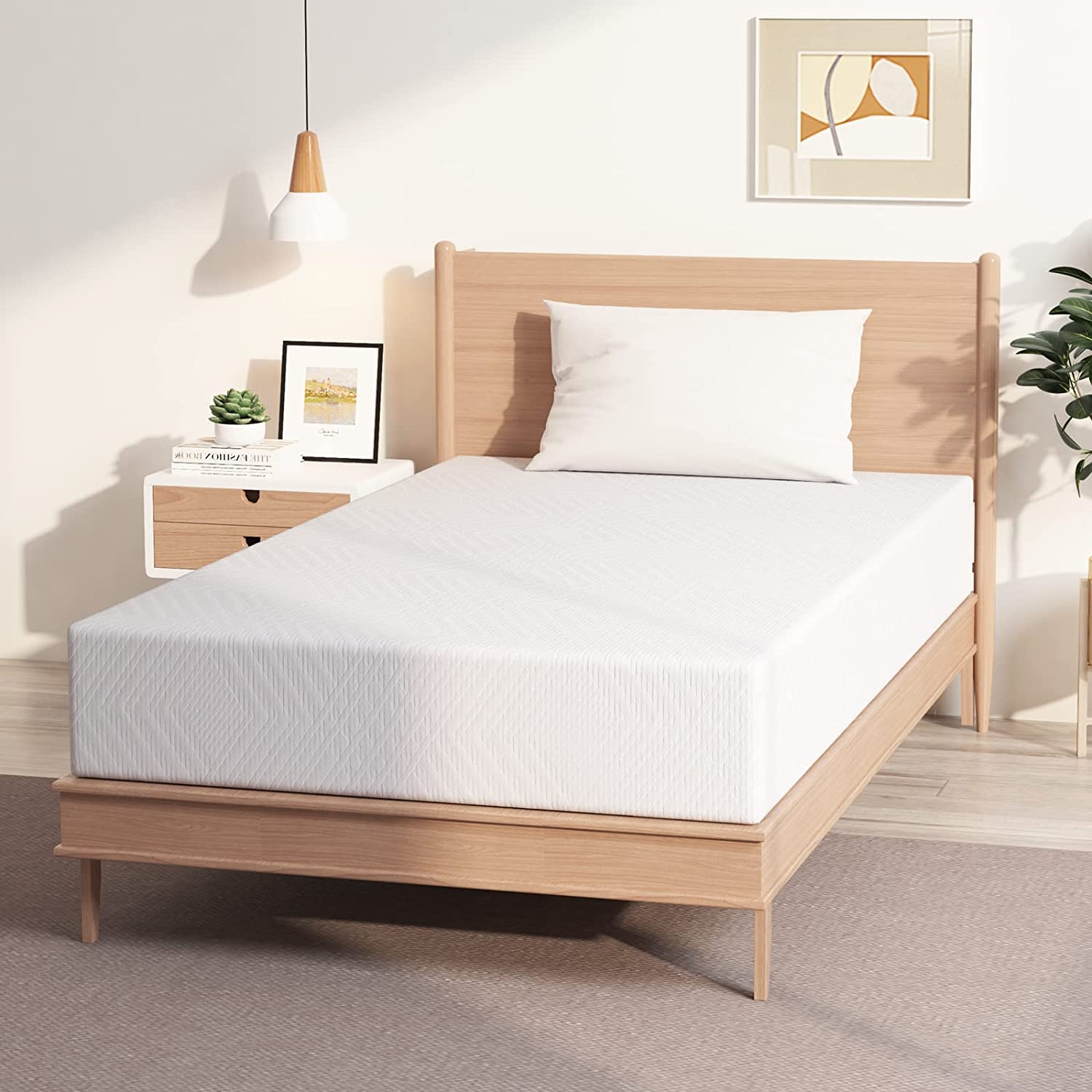 EGO Twin Mattress 6 Inch Green Tea Memory Foam Mattress Twin CertiPUR