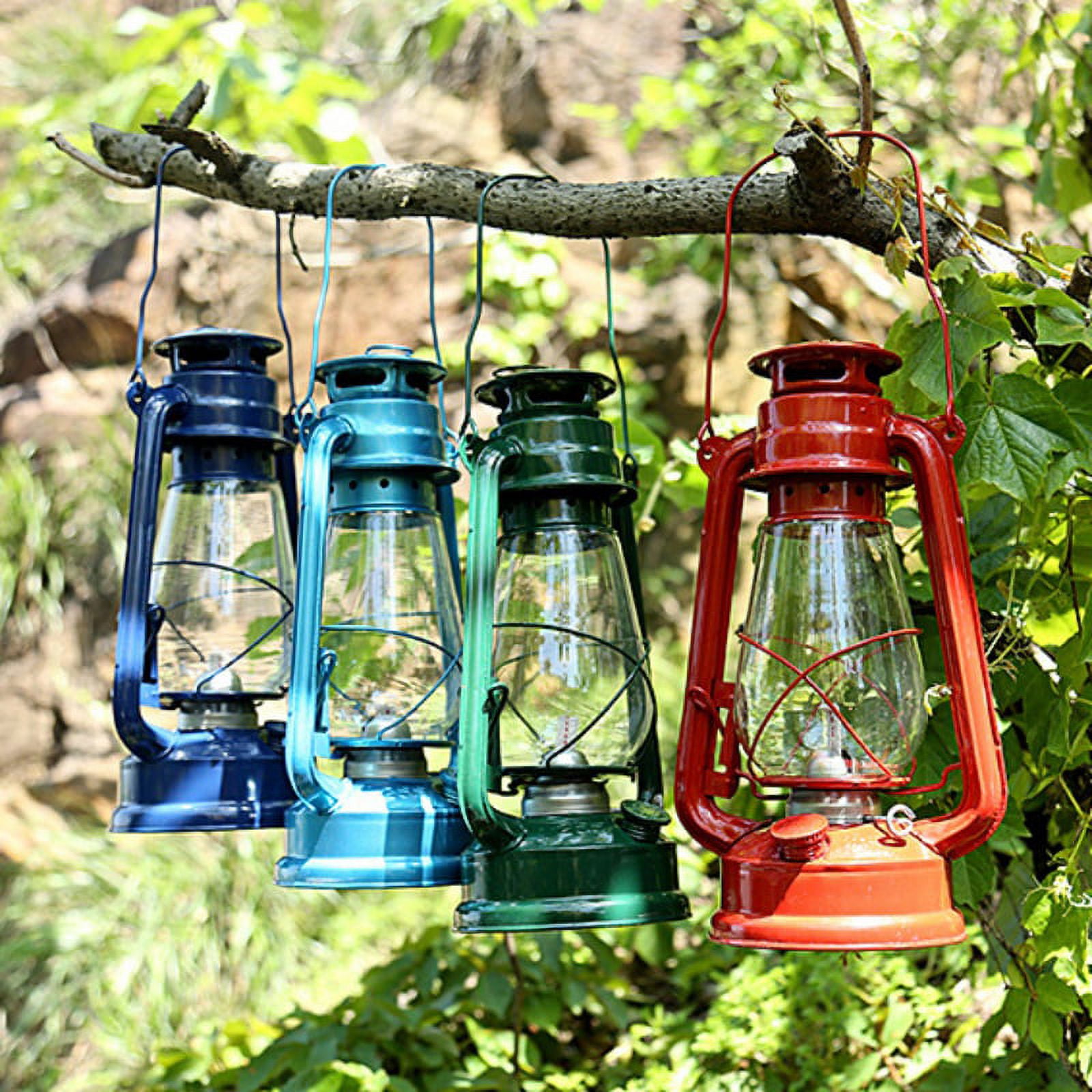 Small Kerosene Lantern Hurricane Lantern Oil Lamp 8 Inch Indoor Outdoor  Hanging Lantern with Wick for Christmas Party Decorations Camping Hiking  Backpacking Emergency (4 Pieces Red) Red 4