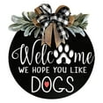thumbnail image 2 of Worallymy Welcome Sign Door Hanger Wreath Hope You Like Dog/Cat Farmhouse Decor dogs, 2 of 8