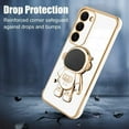 thumbnail image 4 of for Samsung Galaxy S23 5G Case Astronaut Plating Electroplate Luxury Elegant Case Camera Protector Kickstand Shockproof Protective Corner Back Cover Galaxy S23 5G Case -White, 4 of 10