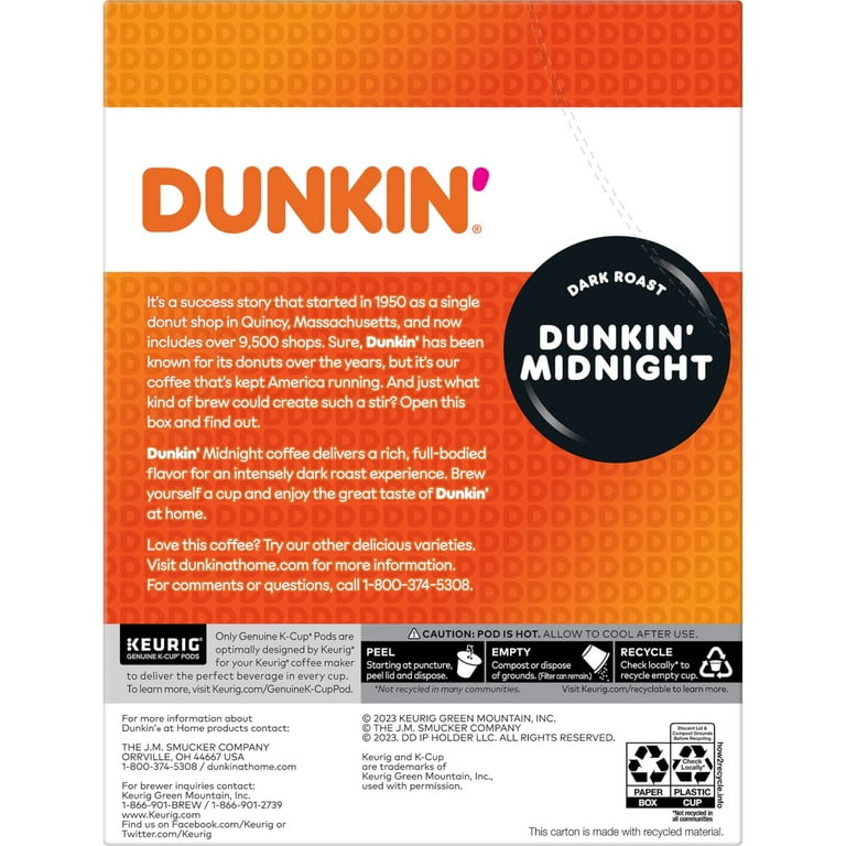 DUNKIN' DONUTS K-CUP® PODS NOW AVAILABLE IN RETAIL OUTLETS NATIONWIDE