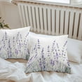 thumbnail image 7 of Waterproof Throw Pillow Covers Set of 2, 26x26 Inch Purple Spring Floral Decorative Pillowcases Outdoor Pillow Slip Cushion Covers Set for Couch Tent Summer Flowers Botanical, 7 of 7