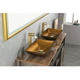 thumbnail image 3 of Lxmons 22x14 inch Handmade Glass Bathroom Vessel Sink in Gold Finish with Faucet and Drain, 3 of 10